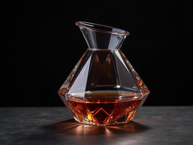 독특한 형태의 유리 디캔터