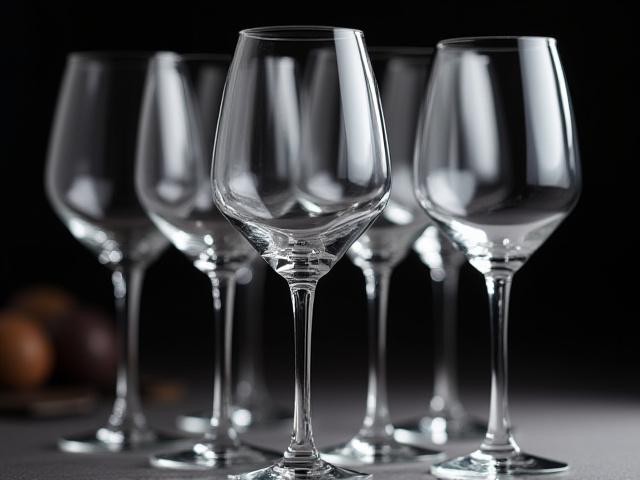 현대적인 디자인의 와인잔 세트