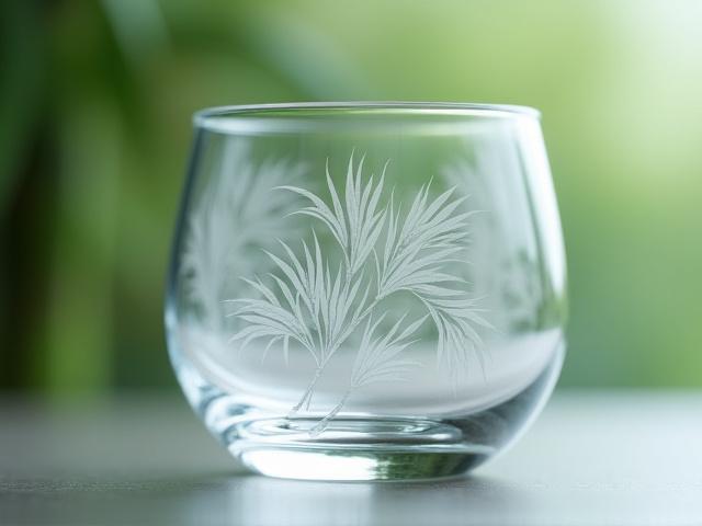 대나무 문양 유리잔