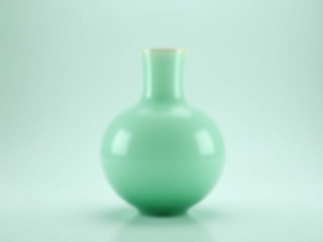 비색 청자 색조의 유리 화병