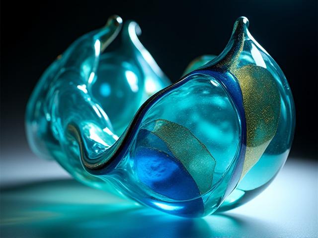 독특한 추상 유리 조각품